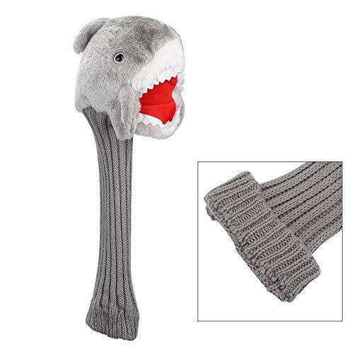 VGEBY Head Covers, Plush Cloth Shark Head Headcover Knit Wood Driver Headcover for Shark Head Cover Shark Head Cover Shark Fairway Wood Cover Knitted