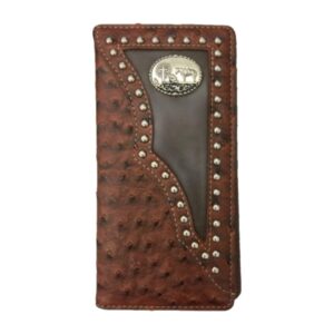 Cross Praying Cowboy Men Wallet Western Bifold W011-33 Ostrich Brown