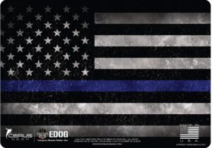 edog cerus gear thin blue line law enforcement promat honoring those that serve & sacrafice for us everyday pistol cleaning 12x17 padded gun-work surface protector mat solvent & oil resistant