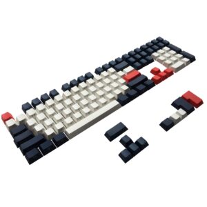 happy balls pbt keycaps side/front print keycap set semi profile non-backlit thick cherry mx key caps with key puller for 60%/87 tkl/104/108 mx switches mechanical keyboard (navy blue plus)