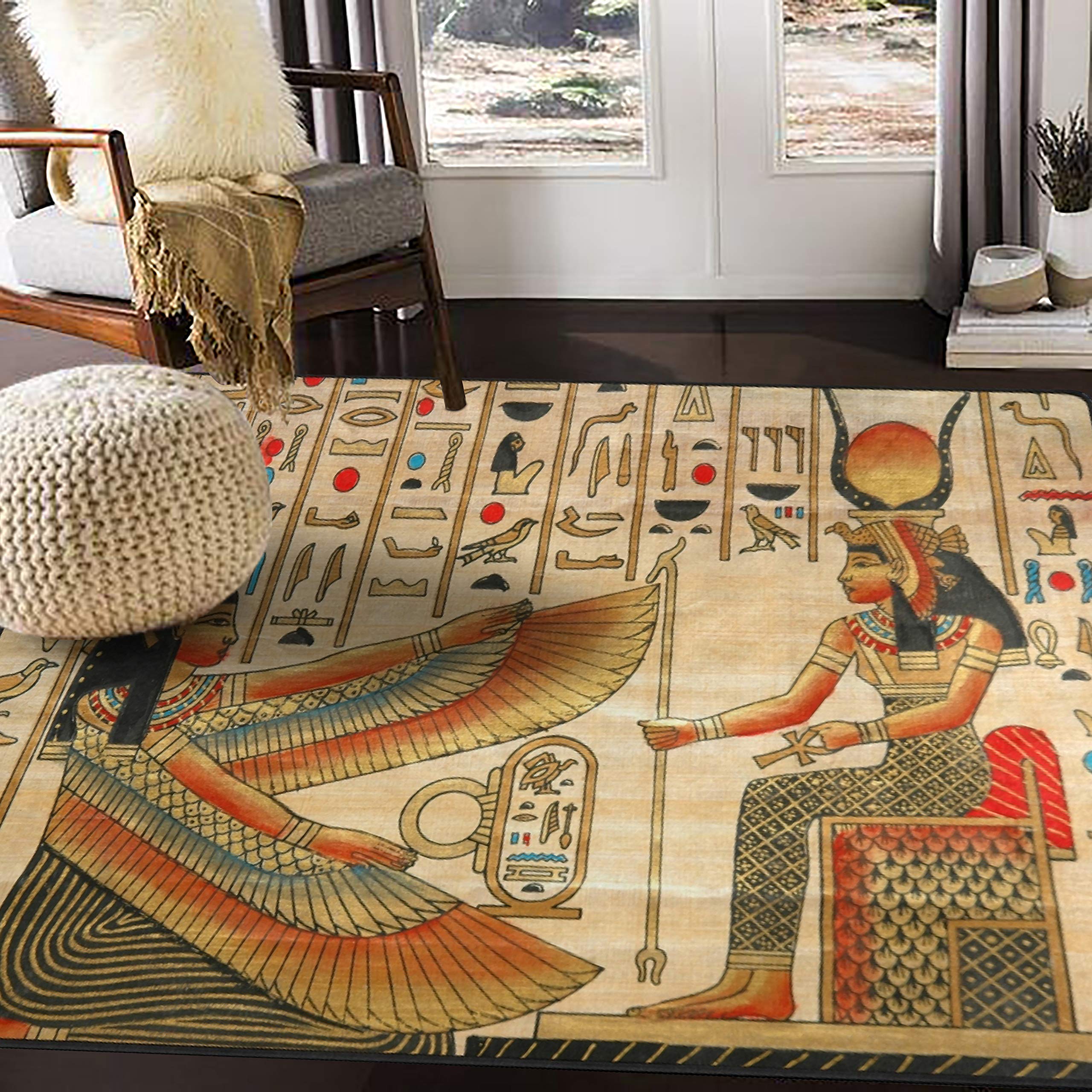 ALAZA Ancient Egyptian Culture Artwork Area Rug Rugs for Living Room Bedroom 7' x 5'