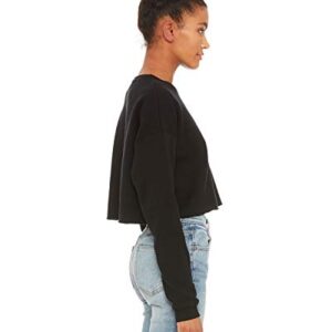 Bella + Canvas Ladies' Cropped Fleece Crew M BLACK