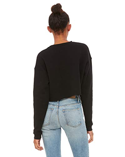 Bella + Canvas Ladies' Cropped Fleece Crew M BLACK