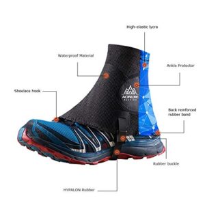 Keep outdoor 1 Pair Low Trail Running Gaiters Sandproof Ankle Gaiters Lightweight Protective Reflective Shoe Covers for Hiking Walking Marathon