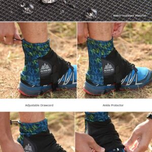 Keep outdoor 1 Pair Low Trail Running Gaiters Sandproof Ankle Gaiters Lightweight Protective Reflective Shoe Covers for Hiking Walking Marathon