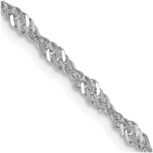 diamond2deal 14k white gold 2mm singapore chain necklace 20" necklace 3.99g