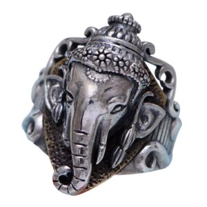 retro vintage 925 sterling silver hindu elephant lord ganesh ring ganesha jewelry for men women size 11