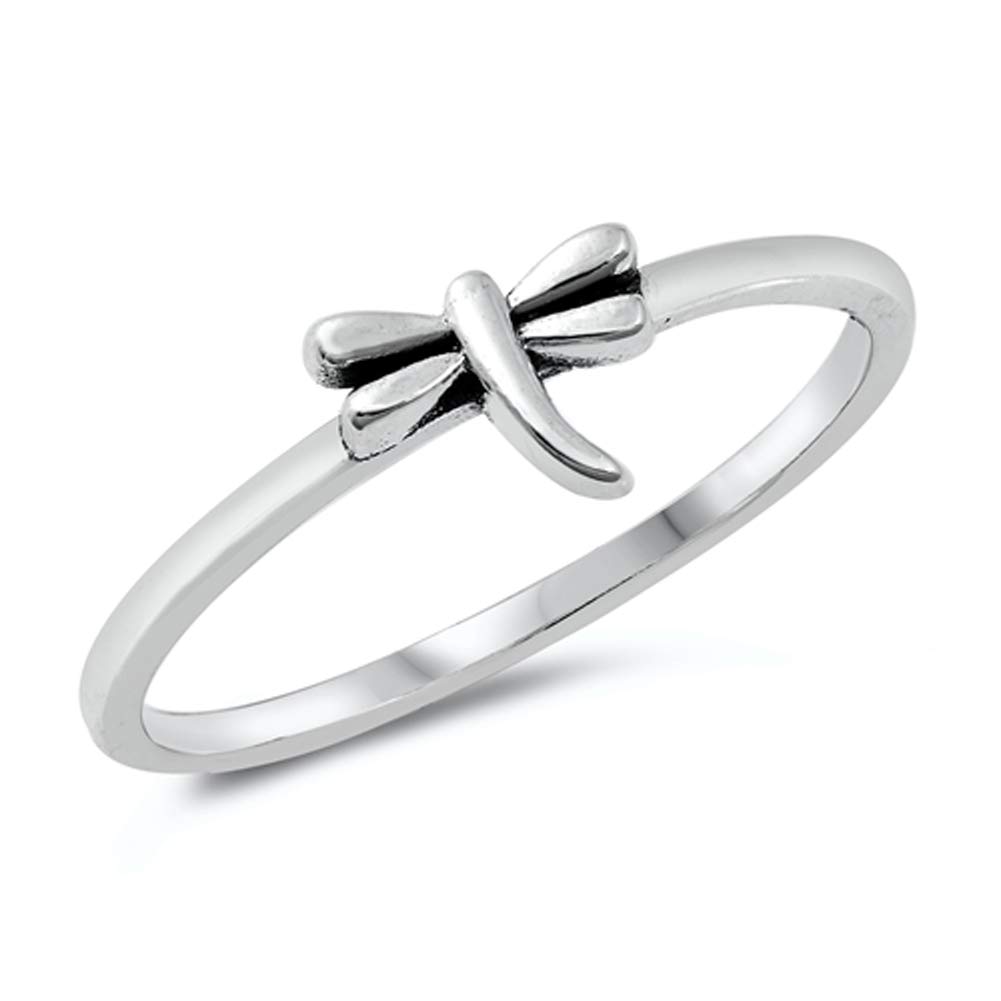 Classic Simple Dragonfly Nature Garden Ring New .925 Sterling Silver Band Size 7