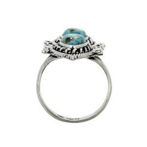 YoTreasure Blue Copper Turquoise Sterling Silver Designer Ring