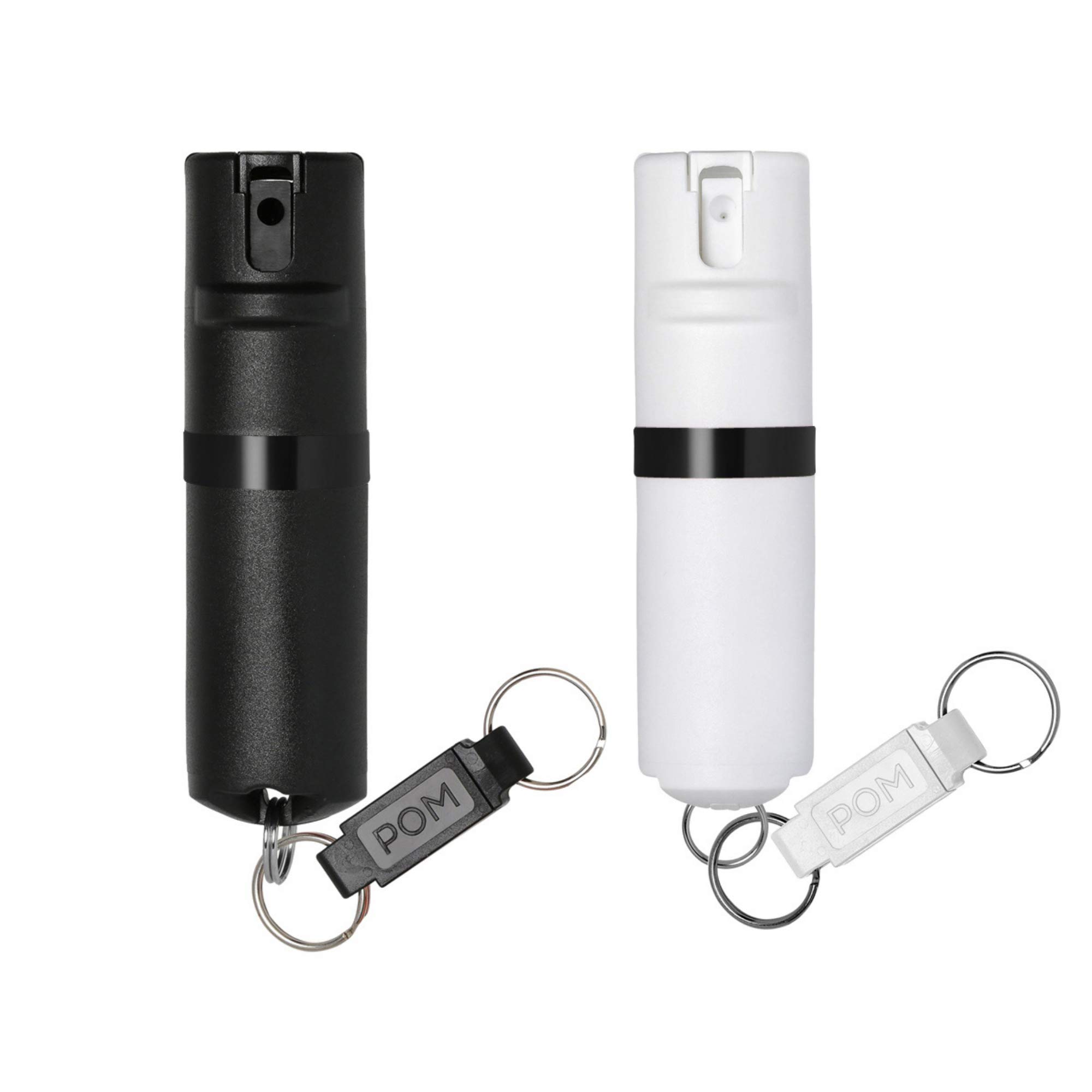 POM Two-Pack Pepper Spray Keychain - Maximum Strength OC Spray Self Defense - Tactical Compact & Safe Design - Quick Key Release - 25 Bursts & 10 ft Range - Accurate Stream Pattern