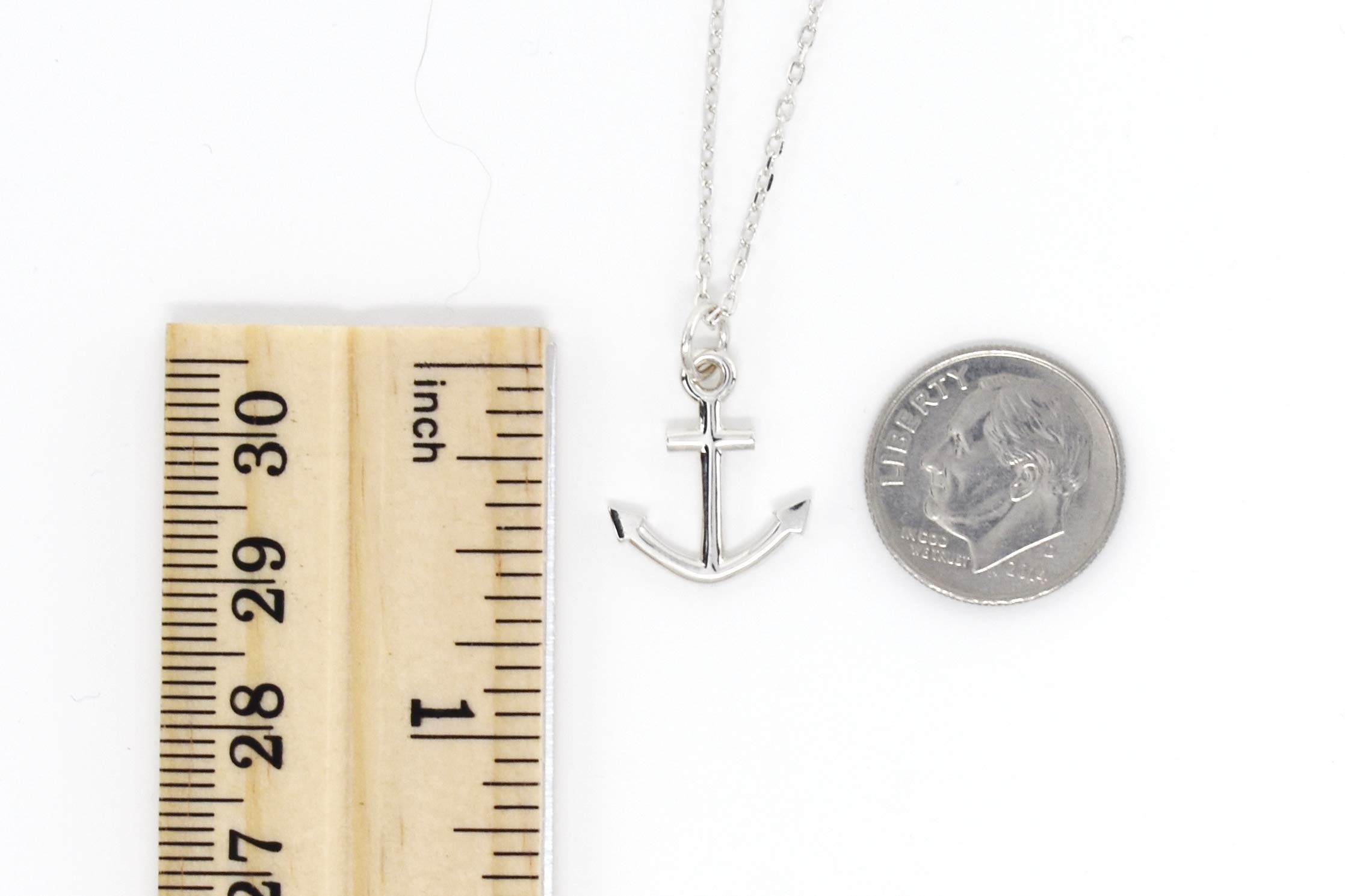 Dote Dainty Anchor Pendant Genuine .925 Sterling Silver Necklace 16-18" Adjustable Chain