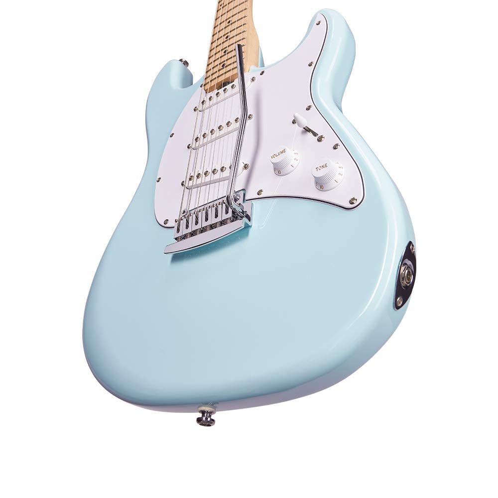 Sterling By MusicMan 6 String Solid-Body Electric Guitar, Right, Daphne Blue (CT30SSS-DBL-M1)