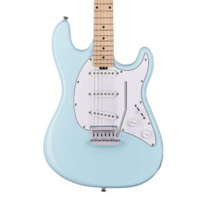 Sterling By MusicMan 6 String Solid-Body Electric Guitar, Right, Daphne Blue (CT30SSS-DBL-M1)