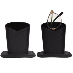 bleiou 2 pack eyeglasses holder stand glasses stand case eyeglasses protective holder for desks or nightstands(black)