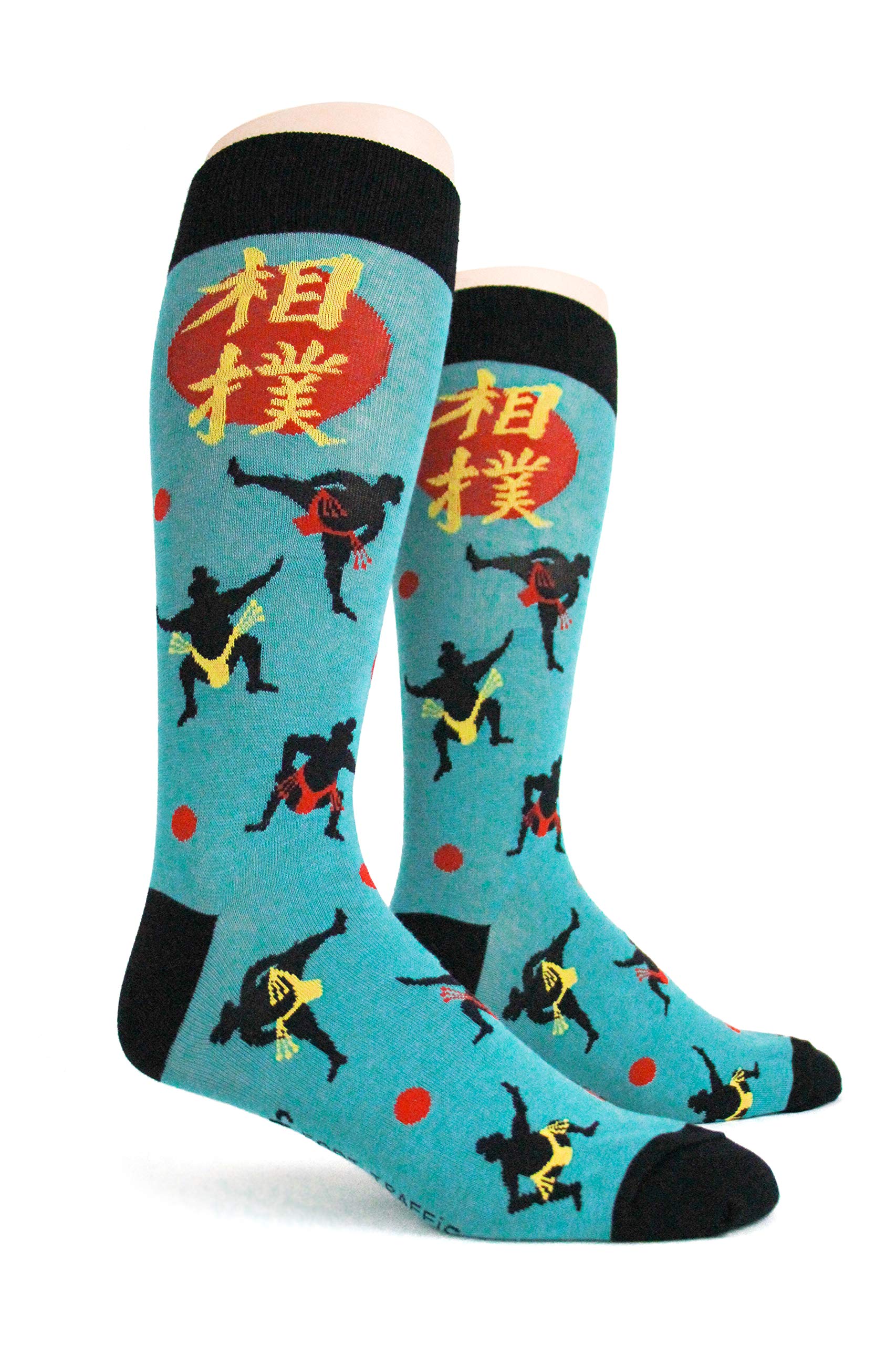 Foot Traffic - Men's Sports-Themed Socks, Fits Men's Shoe Sizes 7-12 (Sumo)