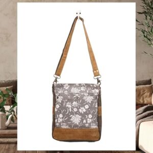 Myra Bag Blossom Print Upcycled Canvas & Leather Shoulder Bag S-1427