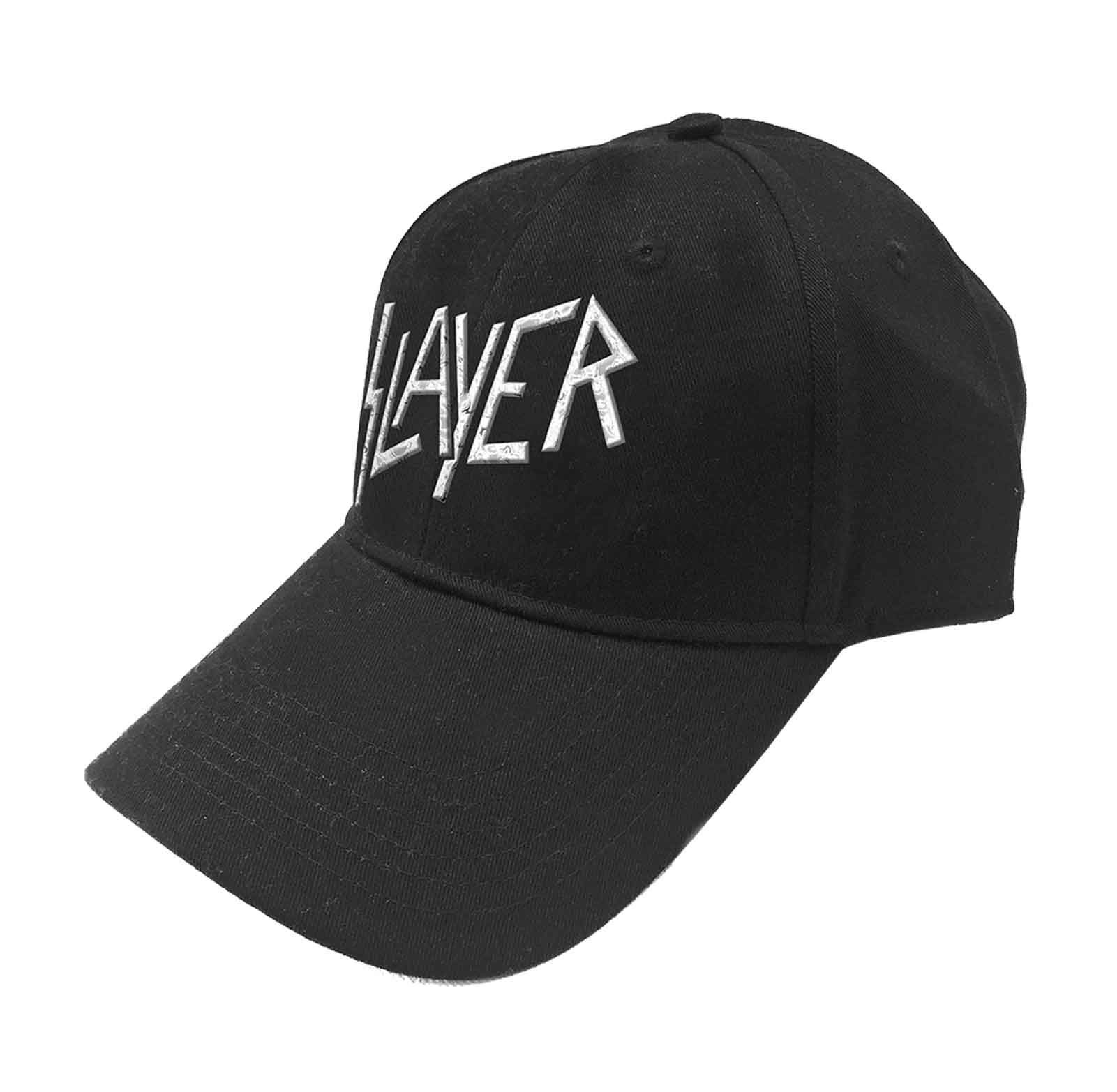 Slayer Baseball Cap Classic Band Logo Sonic Silver Official Black Strapback Size One Size