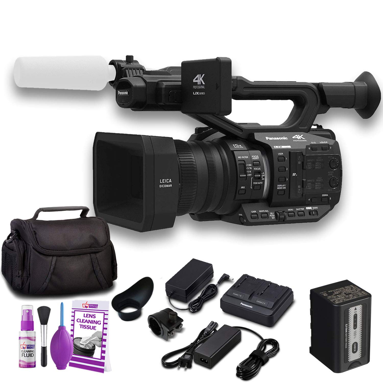 Panasonic AG-UX90 4K/HD Professional Camcorder (PAL) (AG-UX90) Base Bundle