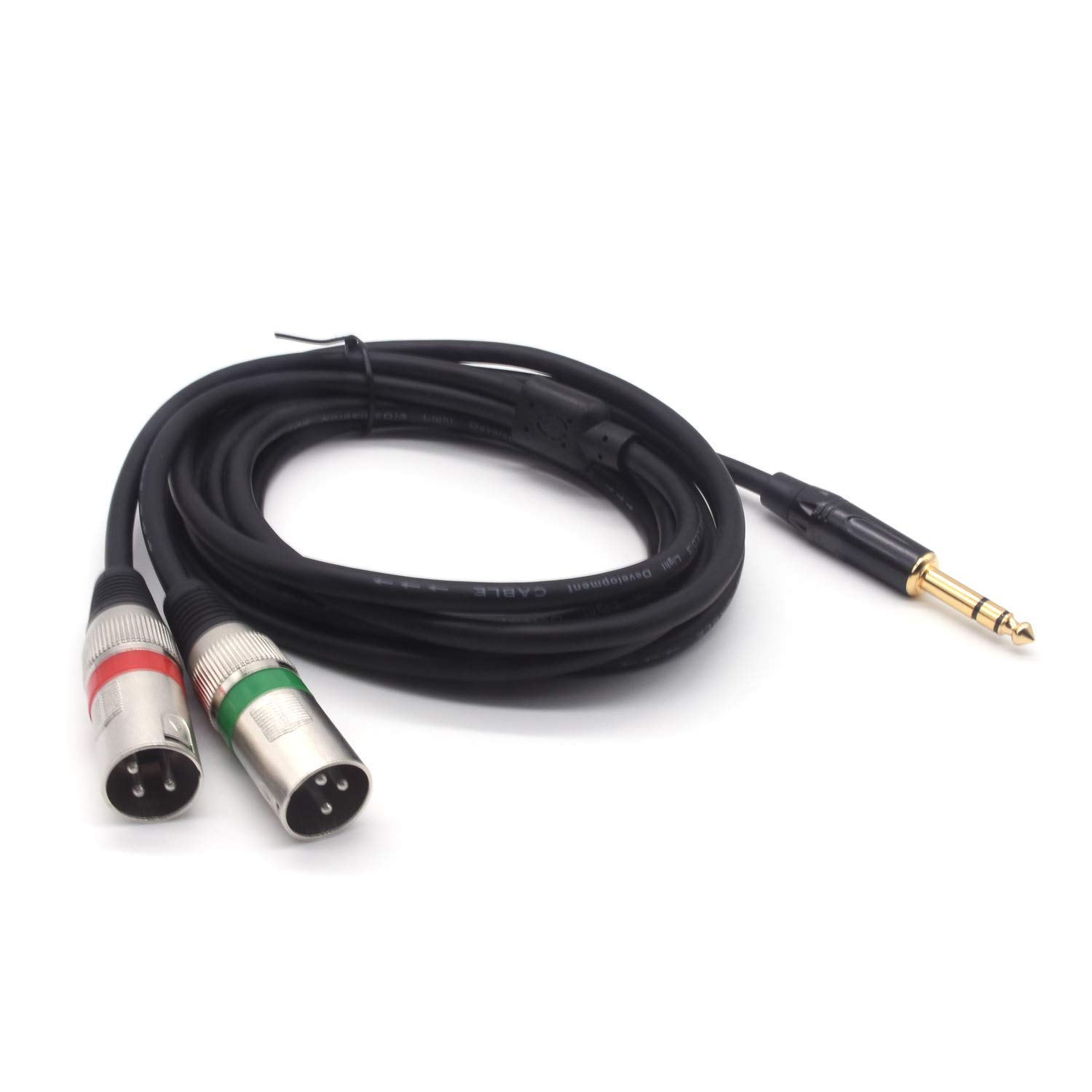 SiYear 10FT 6.35mm (1/4inch) TRS Male Plug to 2 Dual XLR Male Stereo Unbalanced Y Splitter Patch Microphone Cable Cord （3M）