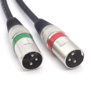 SiYear 10FT 6.35mm (1/4inch) TRS Male Plug to 2 Dual XLR Male Stereo Unbalanced Y Splitter Patch Microphone Cable Cord （3M）