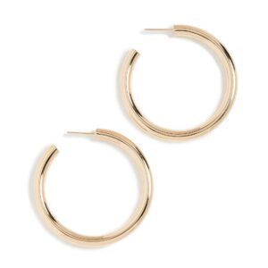 Jennifer Zeuner Jewelry Women's Lou Medium Hoop Earrings, Yellow Vermeil, One Size