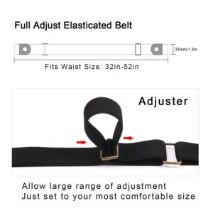 No Buckle Invisible Elastic Stretch Belt for Men/Women Fits waist 24-50in (02 2Pack Black&Brown, Fits waist size 36"-50")