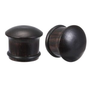 ZS Black Wood Tunnel Gauges Stretcher Expander Brown Ear Gauges Plugged Ears Wood Plugs Ear Stretching Kit Ear Plugs Tunnel Sandalwood (Black Plug-8mm)