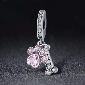 MUERDOU Love Heart Dog Dangle Charm fit Charms Bracelet I Love You to the Moon and Back Charm Gifts for Mother