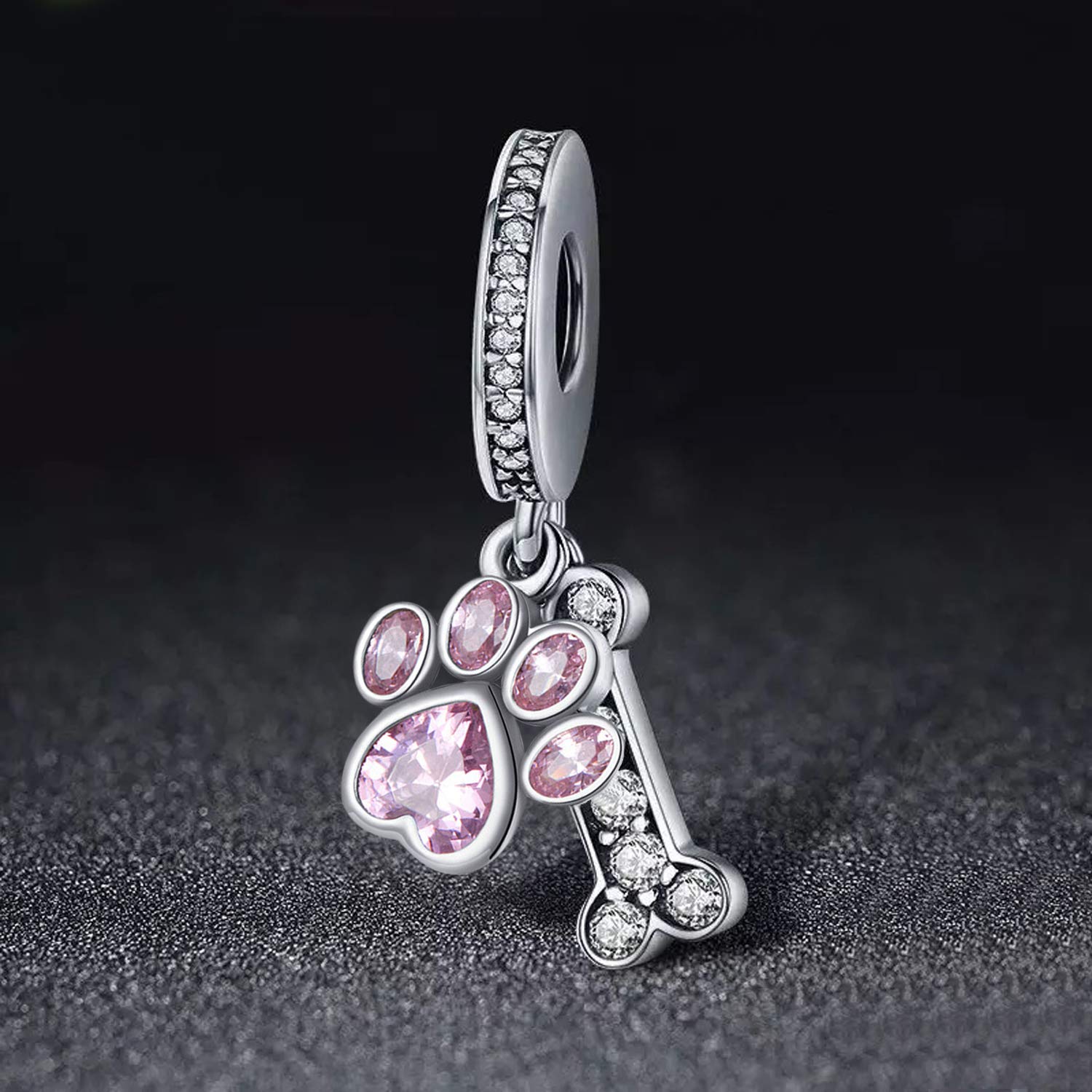 MUERDOU Love Heart Dog Dangle Charm fit Charms Bracelet I Love You to the Moon and Back Charm Gifts for Mother