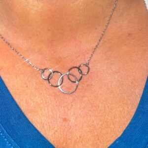 AnalysisyLove 50th Birthday Gifts for Women - Sterling Silver Infinity 5 Circle 5 Decades Necklace, Mom Gifts, Mothers Day Jewelry Birthday Gift