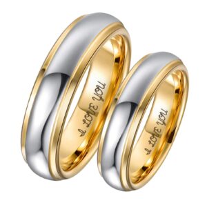 aeici 4mm wedding bands for women, tungsten carbide rings for women rings size 7, women ring i love you