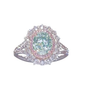 LALANG Green Zircon Pink Crystal Women Finger Ring Colorful Casual Joint Ring Accessories(Size 7)