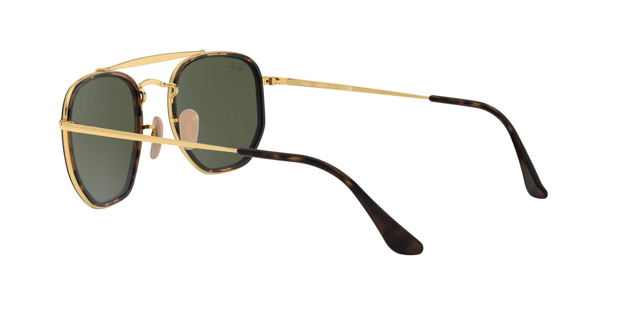 Ray-Ban RB3648M The Marshal II Hexagonal Sunglasses, Gold/G-15 Green, 52 mm