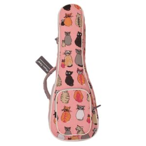 music first canvas miss cat ukulele case ukulele bag, double shoulder straps, original design (fit for 21 inch soprano ukulele, double shoulder straps)