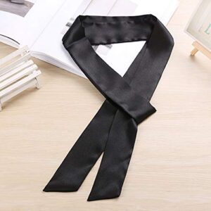 Long Ribbon Sash Belt for Dress Wedding Sash Bridal Silk Satin Belts Dress JW61 (Black)