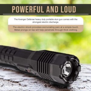 Avenger Defense Pink Stun Gun Torch for Women - Rechargeable Flashlight Protection Device (Choclate Black)