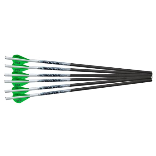 Excalibur ProFlight Archery Hunting Durable Accurate Versatile 2" Blazer Vane Crossbow Carbon Arrows with Rhino Nocks - 6 Pack, 18"