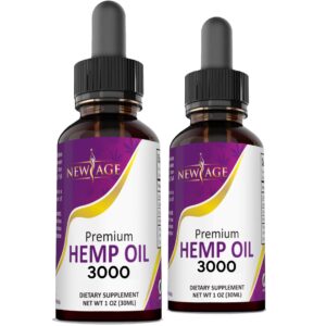 new age hemp oil - all natural grown and made in the usa! (3000 (pack of 2))