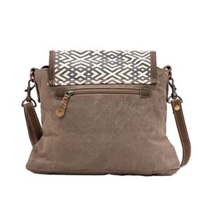 Myra Bag Cranky Upcycled Canvas & Leather Shoulder Bag S-1460