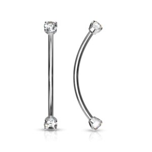 16g-7zacc curved barbell christina vertical hood vch heart jewelry piercing 1/2 (silver) use for eyebrow