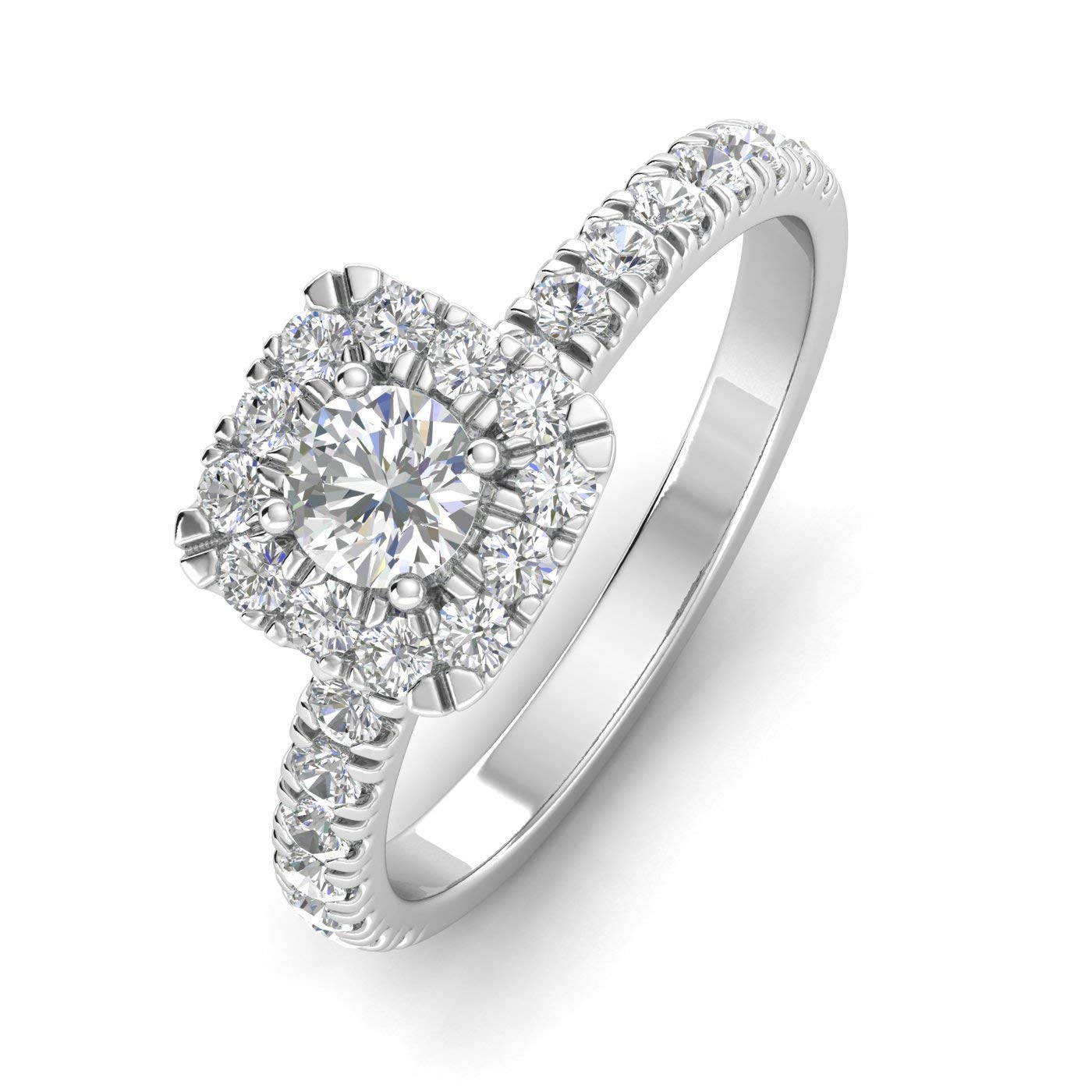 IGI Certified 1 Carat TW Natural Diamond Engagement Ring in 10k White Gold (H-I Color, I2-I3 Clarity)