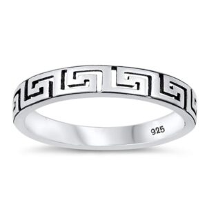 wholesale cutout greek key ring new .925 sterling silver band size 9