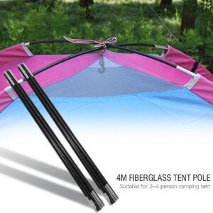 Alomejor Tent Pole Fiberglass Portable Awning Poles Foldable Support Rods for Hammocks Shelters Camping