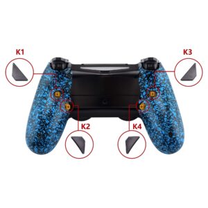 eXtremeRate Textured Blue Dawn Programable Remap Kit for PS4 Controller with Upgrade Board & Redesigned Back Shell & 4 Back Buttons - Compatible with JDM-040/050/055 - Controller NOT Included