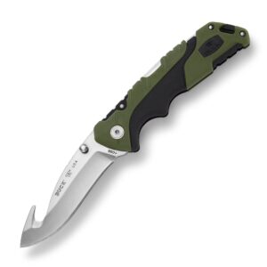 buck knives 660 folding pursuit large folding hunting knife with guthook, 3-5/8" 420hc steel blade