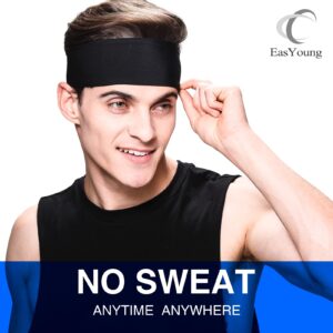 EasYoung 6-Pack Men's Headbands, Sweat Wicking Headband, Non Slip Headbands for Running, Fitness, Hairband for Women & Men