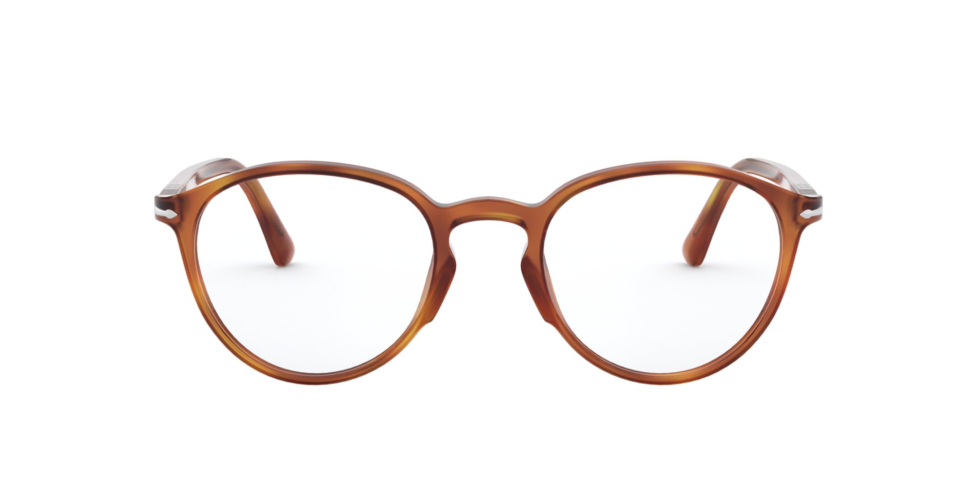 Persol PO3218V Round Prescription Eyewear Frames, Terra Di Siena/Demo Lens, 51 mm