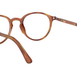 Persol PO3218V Round Prescription Eyewear Frames, Terra Di Siena/Demo Lens, 51 mm