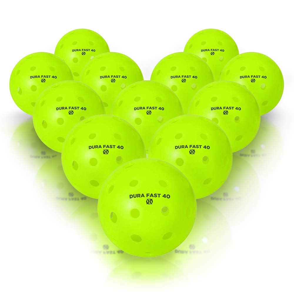 Dura Fast 40 Pickleballs | Outdoor Pickleball Balls Neon or Yellow USAPA Approved and Sanctioned for Tournament Play, Professional Perfomance… (Neon, 6 Pack)