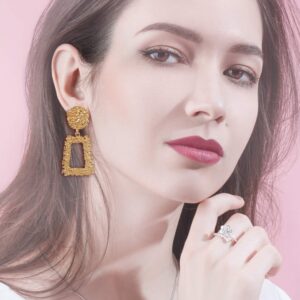 JOERICA 4 Pairs Statement Dangle Earrings for Women Rhinestone Exaggelated Large Drop Geometric Earrings